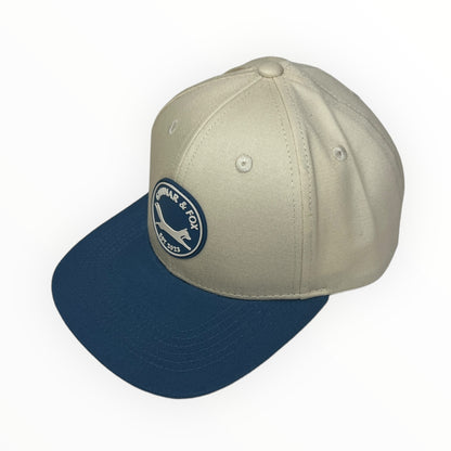 Snapback cap- blue/ beige