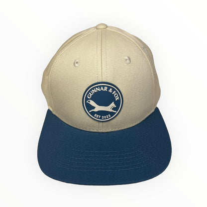 Snapback cap- blue/ beige