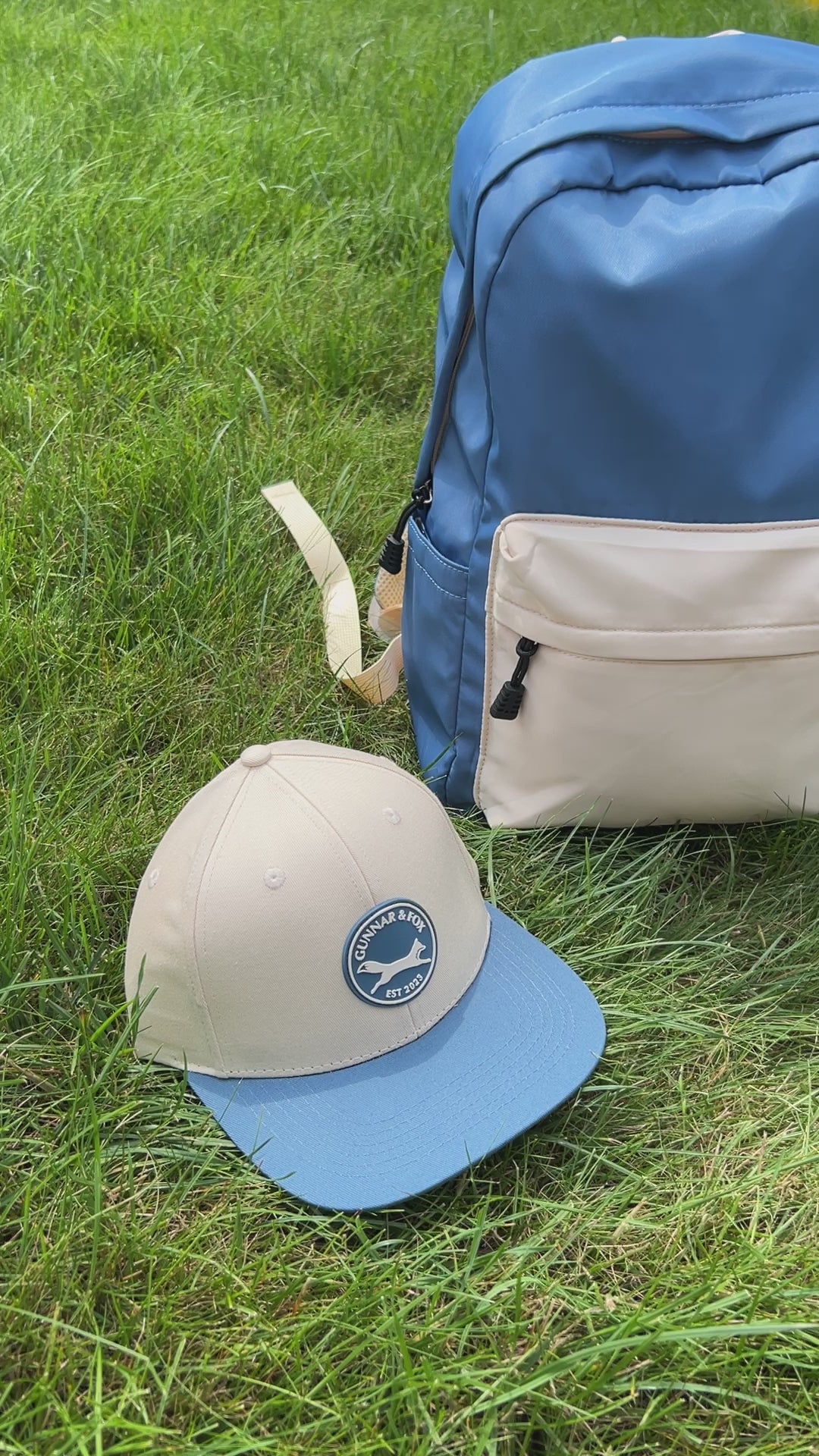 Backpack - Blue/ Beige